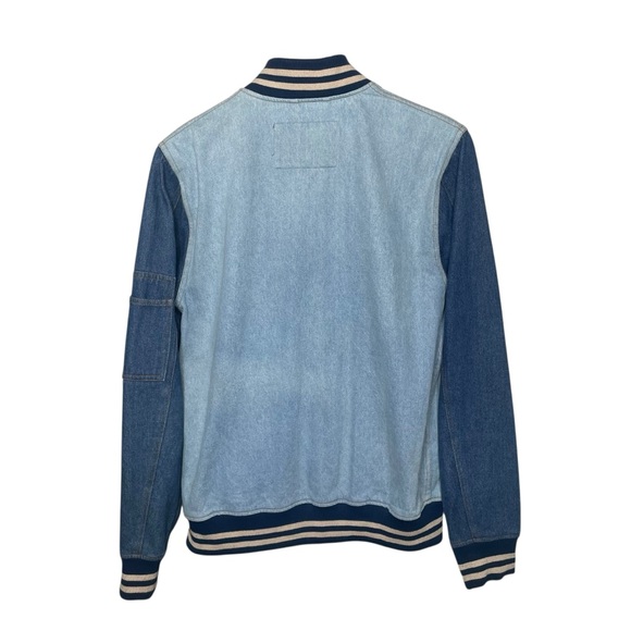 Slate & Stone Men’s Grant Denim Bomber Jacket Medium - Picture 3 of 10